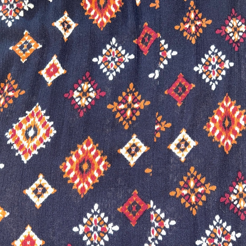 Daytrip Navy Crinkle Henley Flowy Tunic Tank Top - Picture 7 of 14